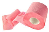 pink toilet paper roll